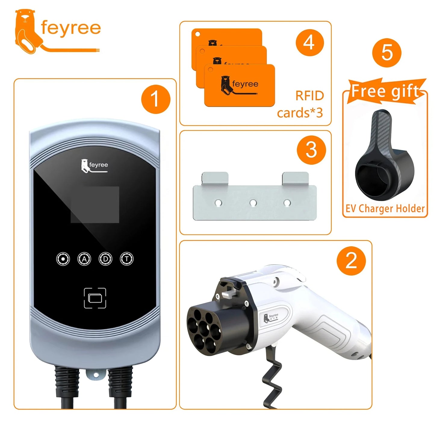 Smart EV Charging Wallbox - Adjustable 7KW/11KW/22KW Fast Charger with App