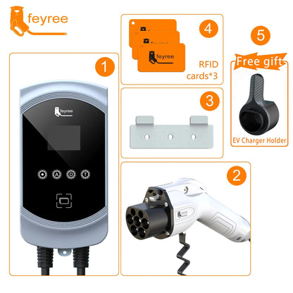 Smart EV Charging Wallbox - Adjustable 7KW/11KW/22KW Fast Charger with App