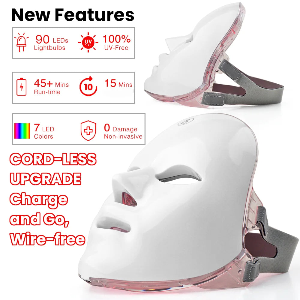 7-Color LED Photon Therapy Facial Mask for Skin Rejuvenation & Face Lifting