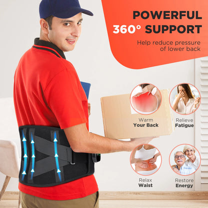 Cordless Lower Back Heating & Vibration Massager Belt with Lumbar Support