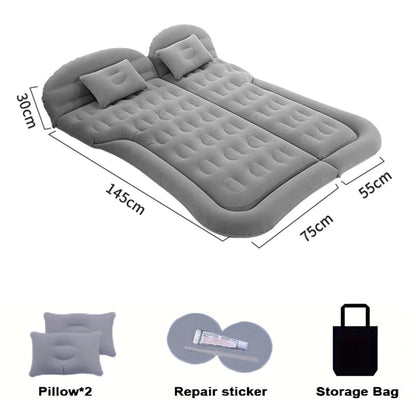 Universal Inflatable Car Air Mattress - Travel Bed & Portable Camping Mat with Pillows