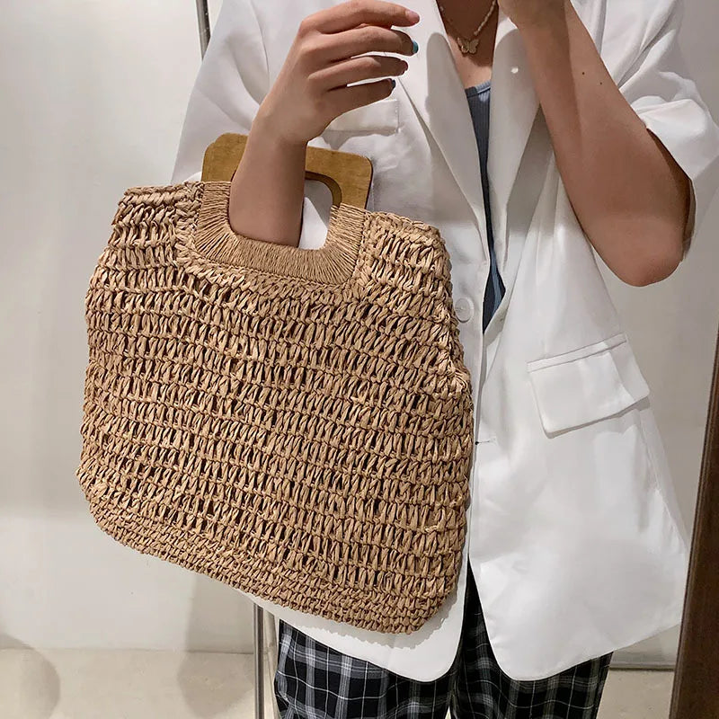 Luxury Woven Straw Beach Tote
