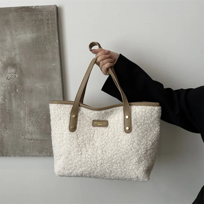 Luxury Lamb Wool Tote Bag