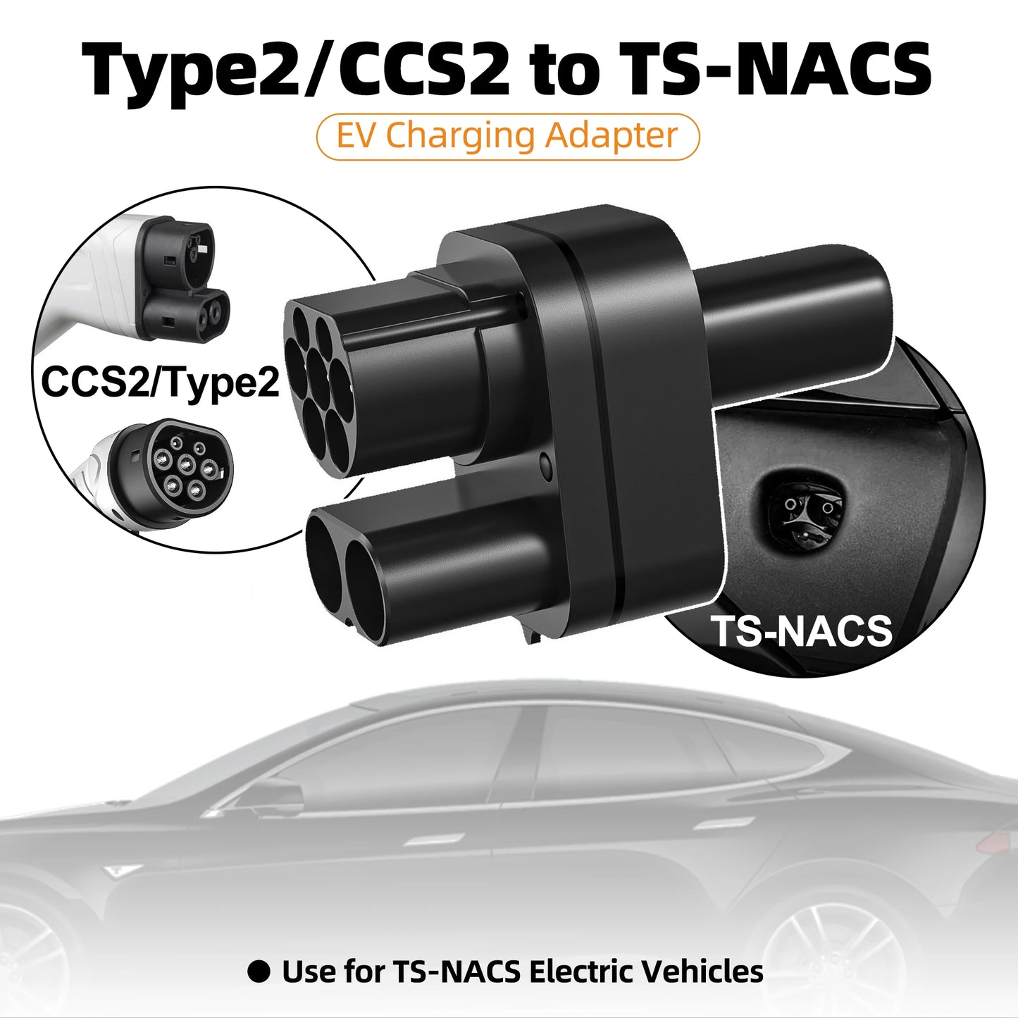 CCS2 to Tesla NACS Fast Charging Adapter for Model 3/X/Y/S
