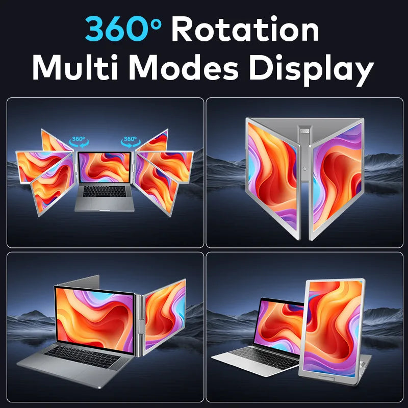 Dual Screen Laptop Monitor Extender - FHD Portable Sub-Monitor for PC - 4