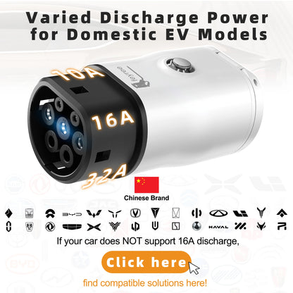 Type 2 V2L Discharger Adapter for EVs - Power Your Devices On The Go