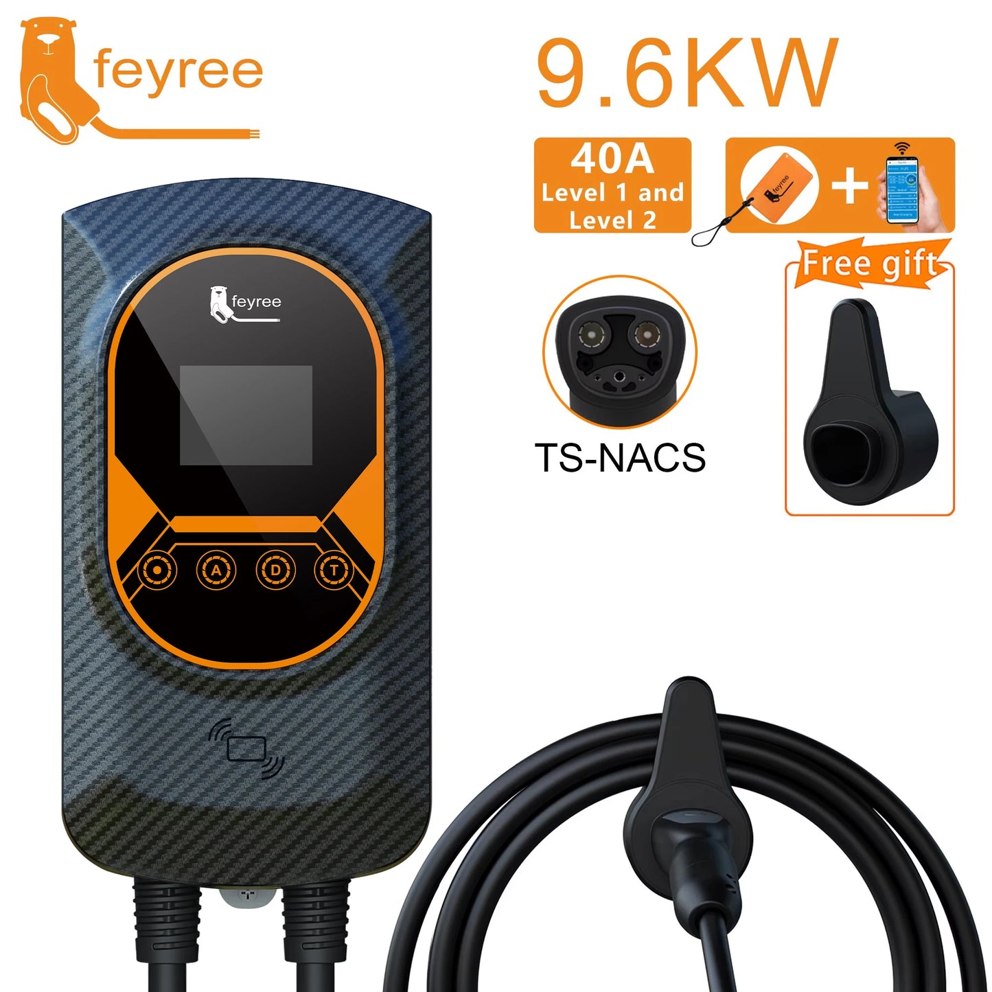 Tesla NACS EV Charging Station 32A/40A/50A WiFi Fast Home Charger