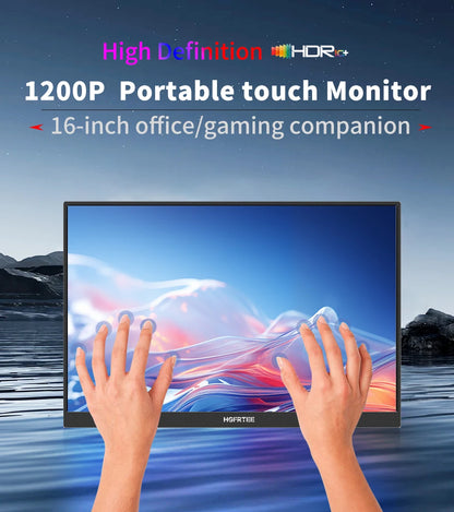 16" Portable Touch Monitor 1920x1200 FHD IPS Display for Laptop & Gaming