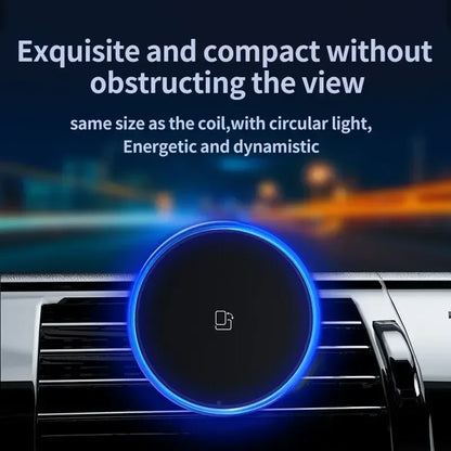 Magnetic Wireless Car Charger for iPhone 15/14/13/12 with RGB LED Light
