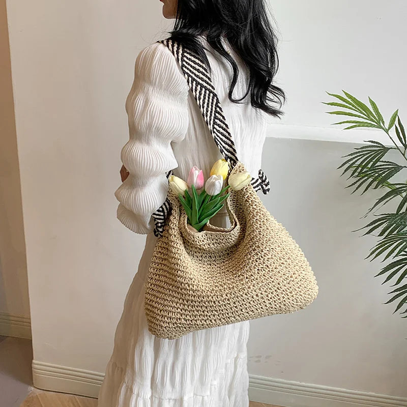 Luxury Woven Straw Beach Tote