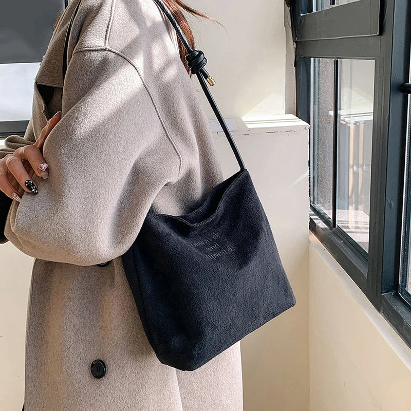 Luxury Retro Suede Shoulder Bag