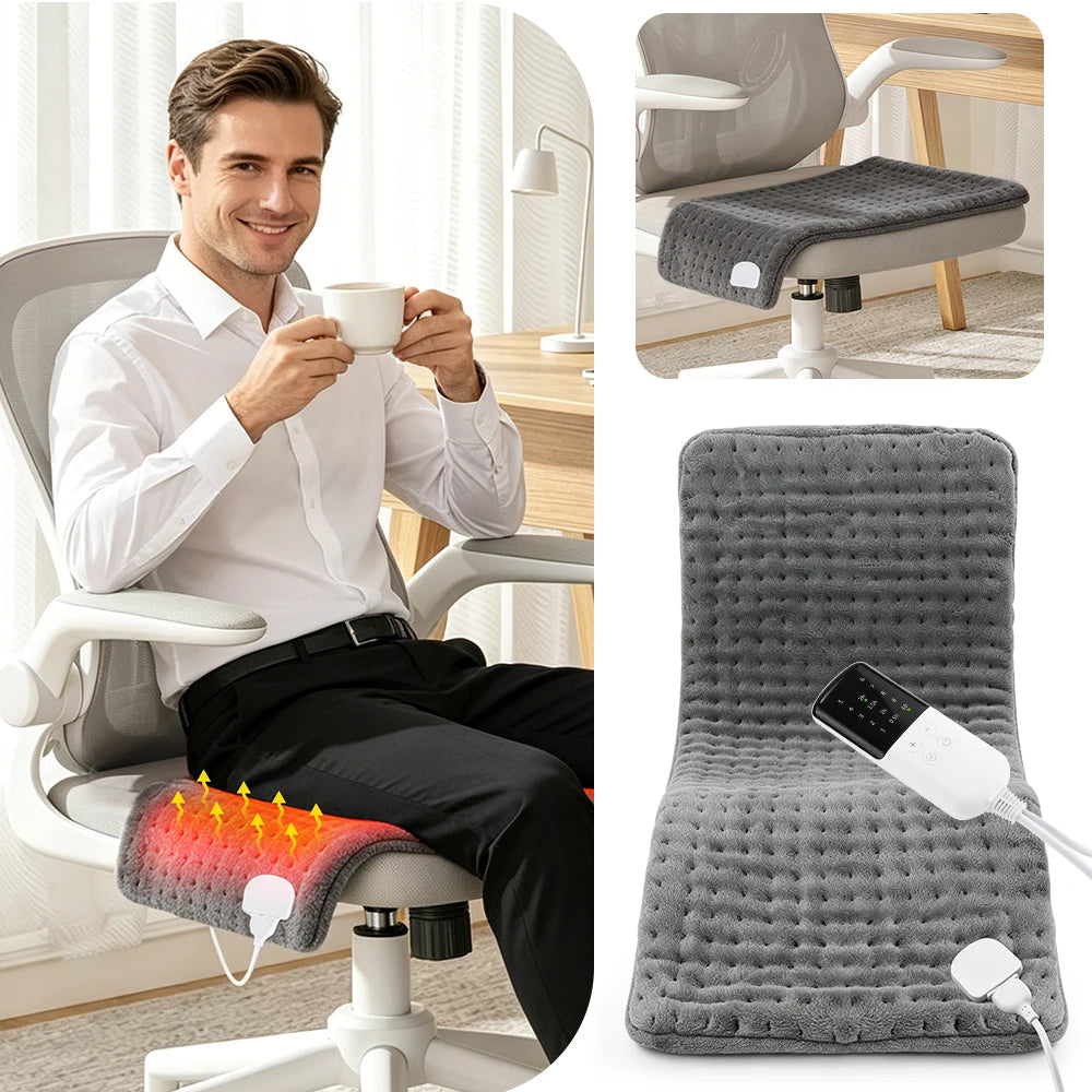 Electric Heating Pad for Back & Joint Pain Relief with Adjustable Heat & Timer