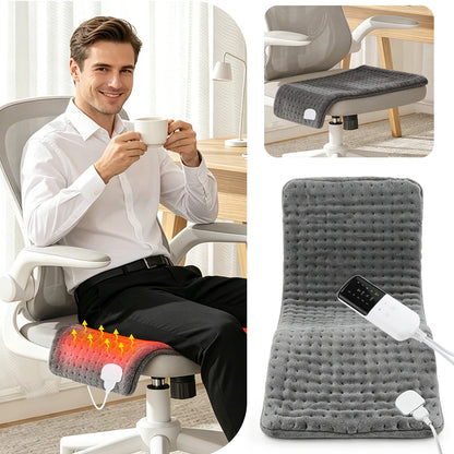 Electric Heating Pad for Back & Joint Pain Relief with Adjustable Heat & Timer