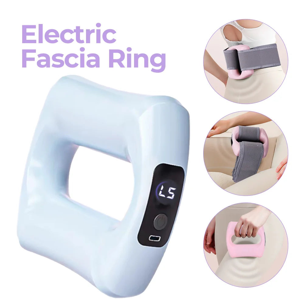 Electric Fascia Ring Wearable Vibration Massager for Waist Belly & Deep Tissue Pain Relief - 1