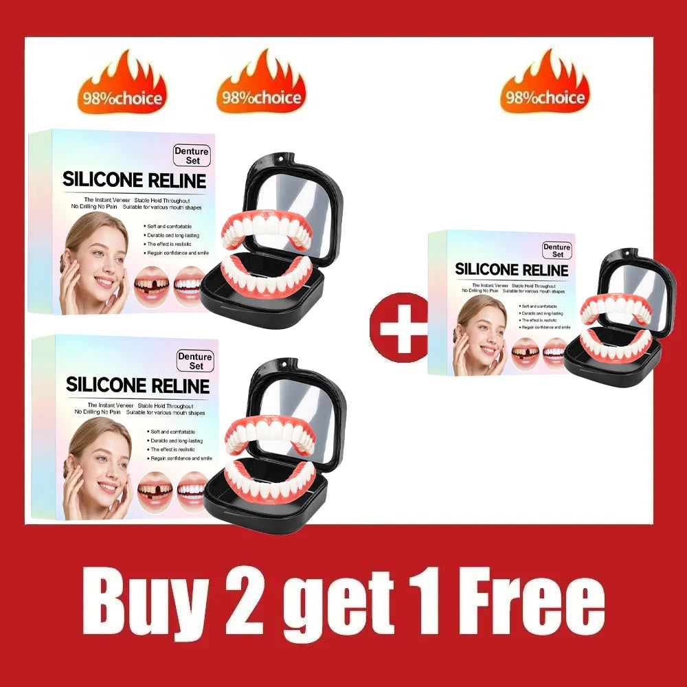 Natural Fit Silicone Dentures - Instant Cosmetic Smile & Oral Comfort