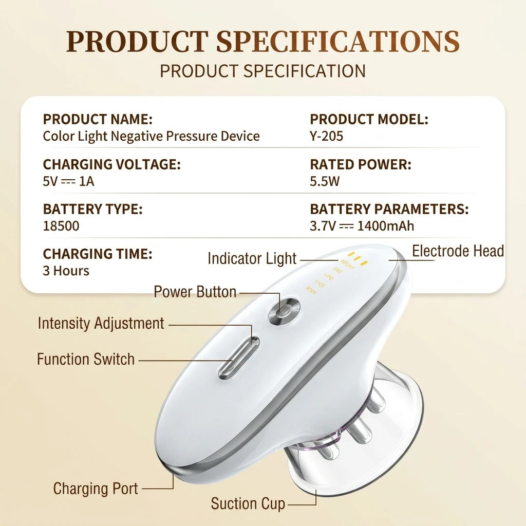 5-in-1 Body & Face Sculpting Machine - Electric Cellulite Massager with LED & EMS
