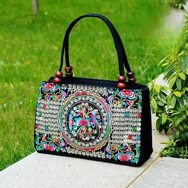 Luxury Ethnic Embroidery Tote