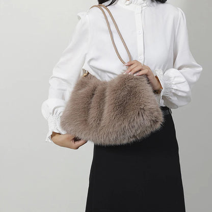 Luxury Plush Winter Bucket Bag