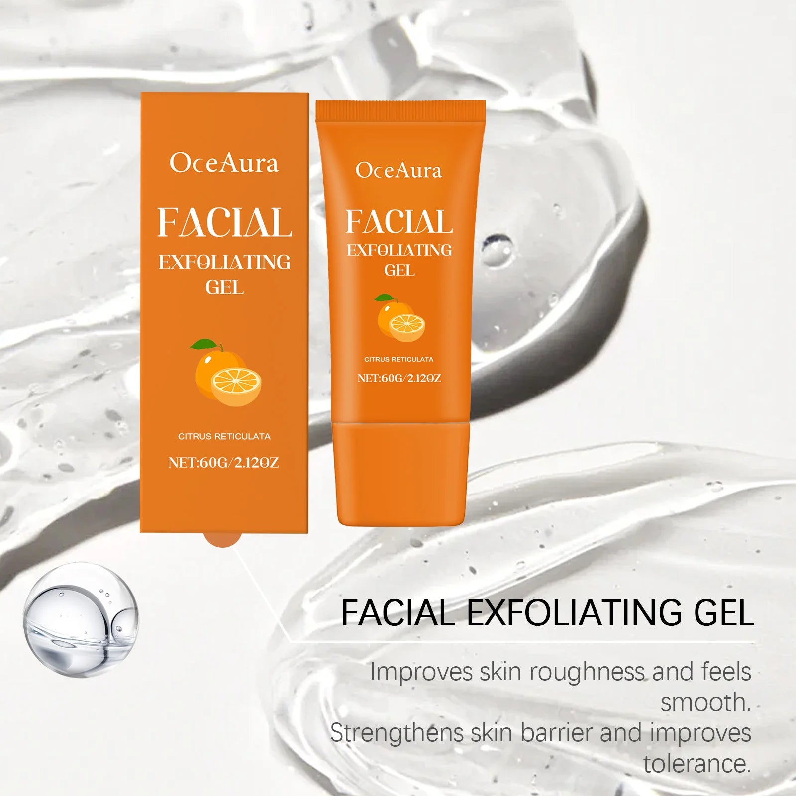 Orange Vitamin C Facial Exfoliating Gel for Deep Cleansing & Brightening - 9