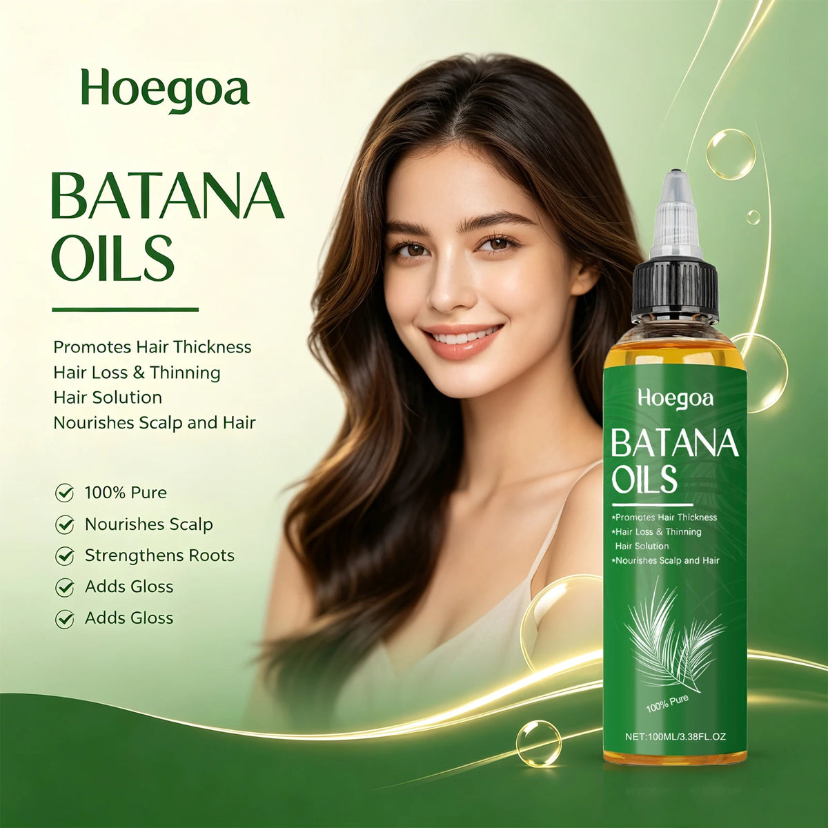 Pure Batana Oil for Hair Growth, Scalp Nourishment & Frizz Control