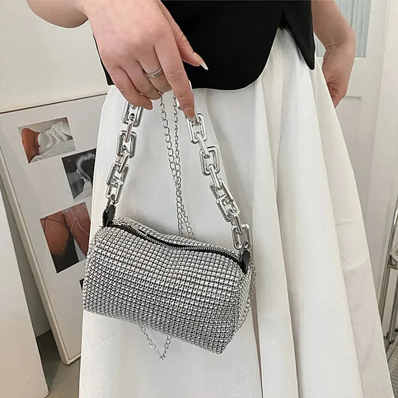 Luxury Rhinestone Bucket Bag