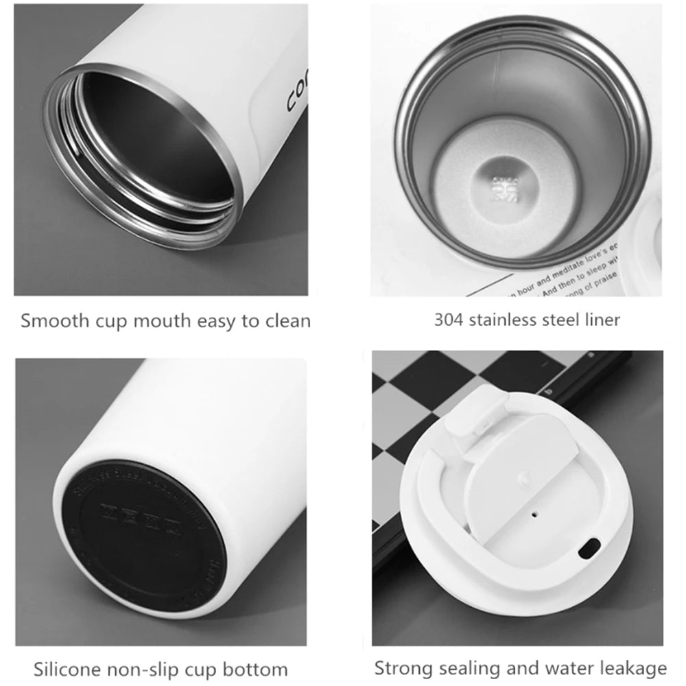 Insulated Stainless Steel Travel Mug - Leak-Proof Coffee Cup 380/510ml - 5