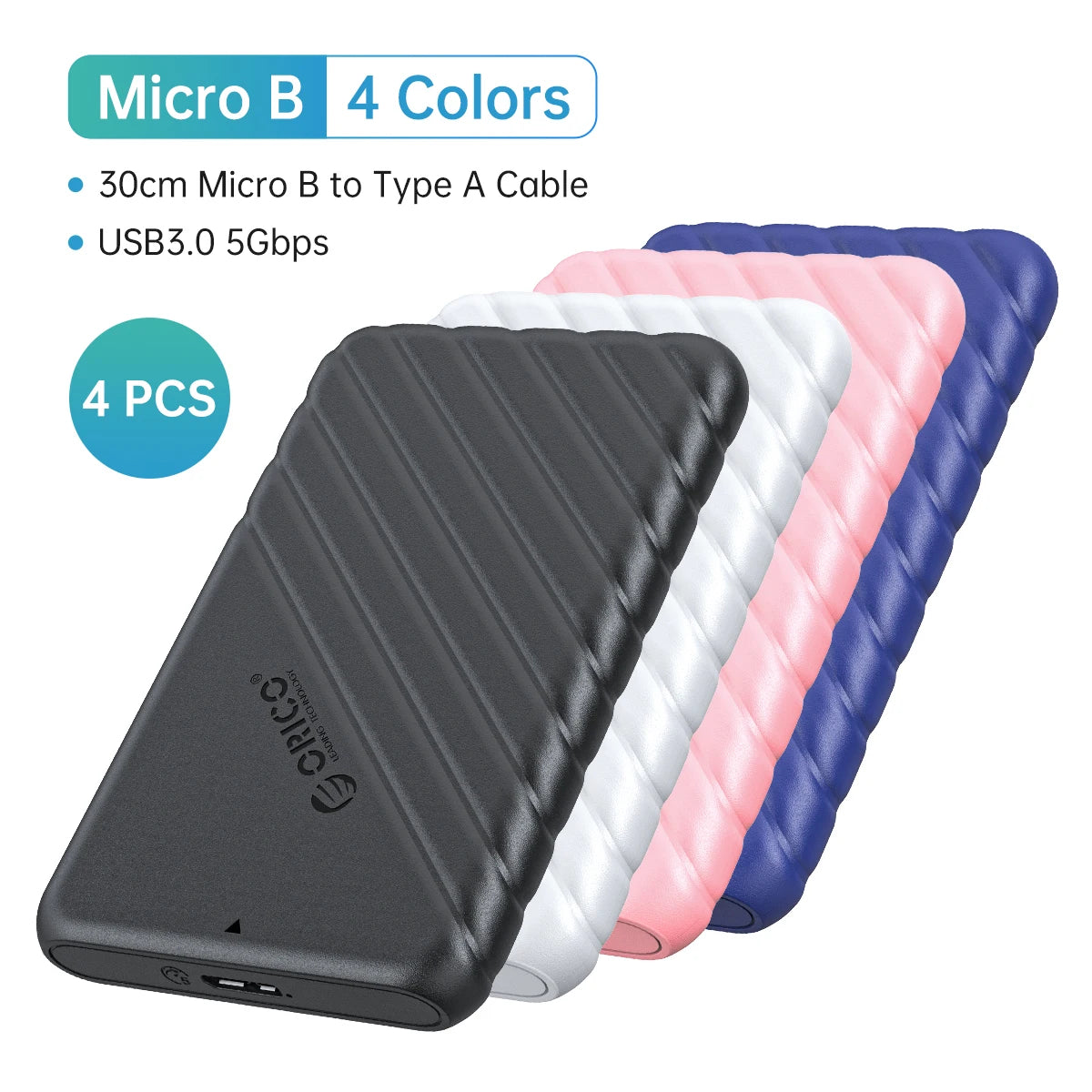 2.5" SATA HDD SSD External Hard Drive Enclosure - USB 3.0/Type-C Adapter - 35