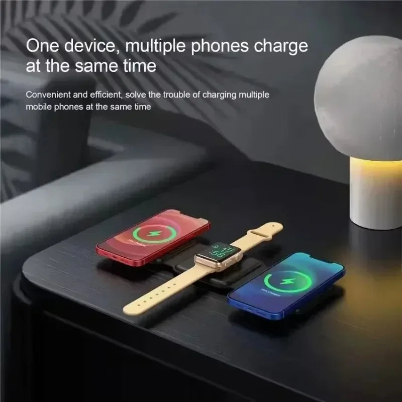 3-in-1 Foldable Magnetic Wireless Charging Station for iPhone & Apple Watch