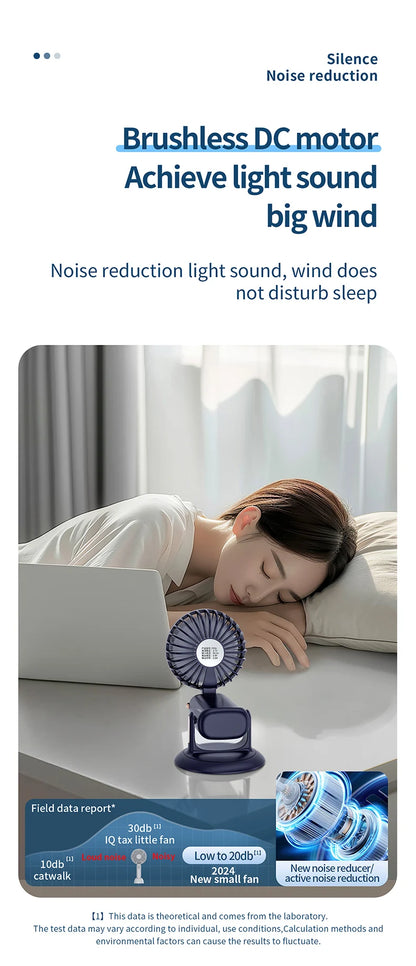 Portable 5-Speed Handheld & Neck Fan with Phone Stand & LED Display