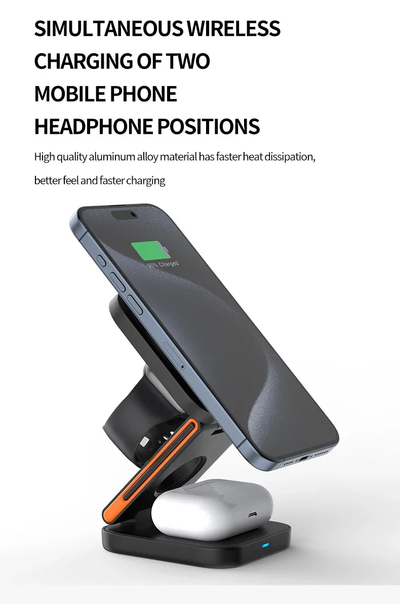 3-in-1 Foldable Magnetic Wireless Charging Station for Apple Devices - 11