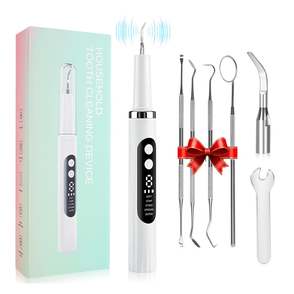 Ultrasonic Electric Teeth Tartar Remover and Plaque Cleaner with LED Display - 1
