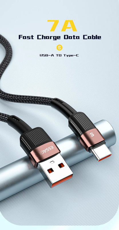 Essager 100W Fast Charging USB-C Cable - High-Speed Data Sync & Power