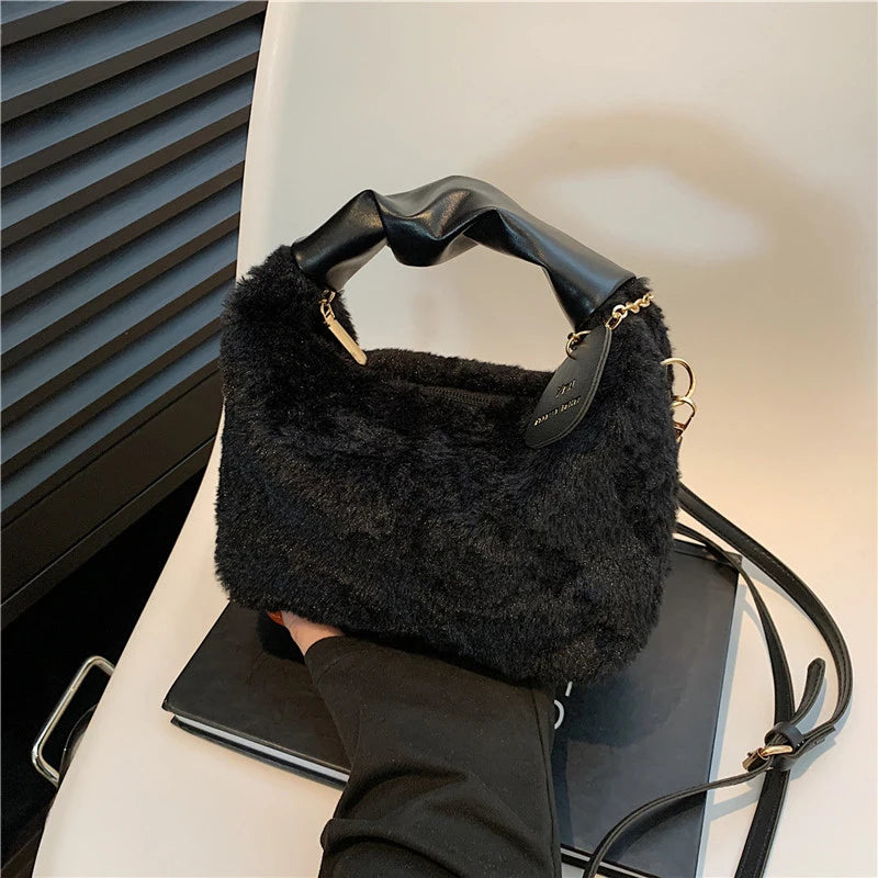 Luxury Plush Ruched Handbag