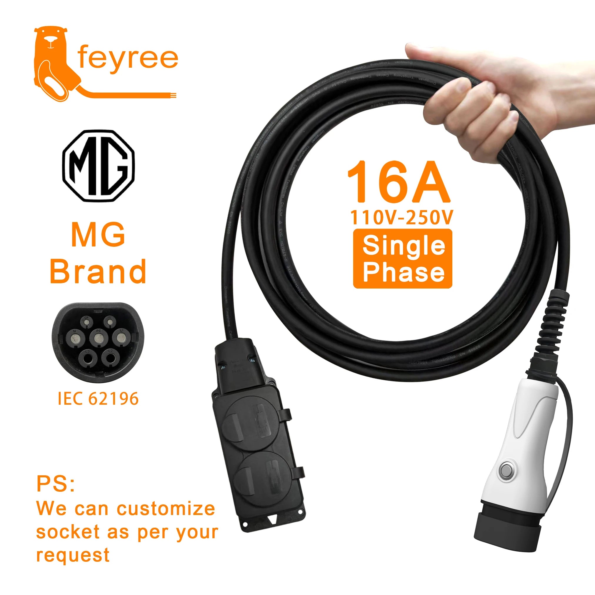 Type 2 V2L Electric Car Discharger - 3.5kW Portable Power Station Adapter - 12