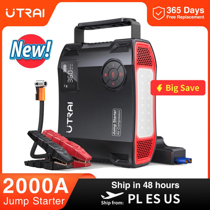 4-in-1 Portable Car Jump Starter & 150PSI Air Compressor - 16000mAh Power