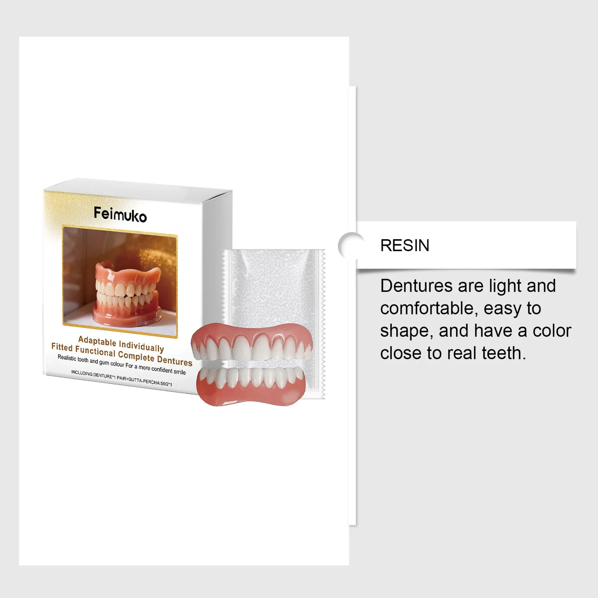 Instant Cosmetic Teeth Veneers - Natural Look Smile Correction Denture Kit