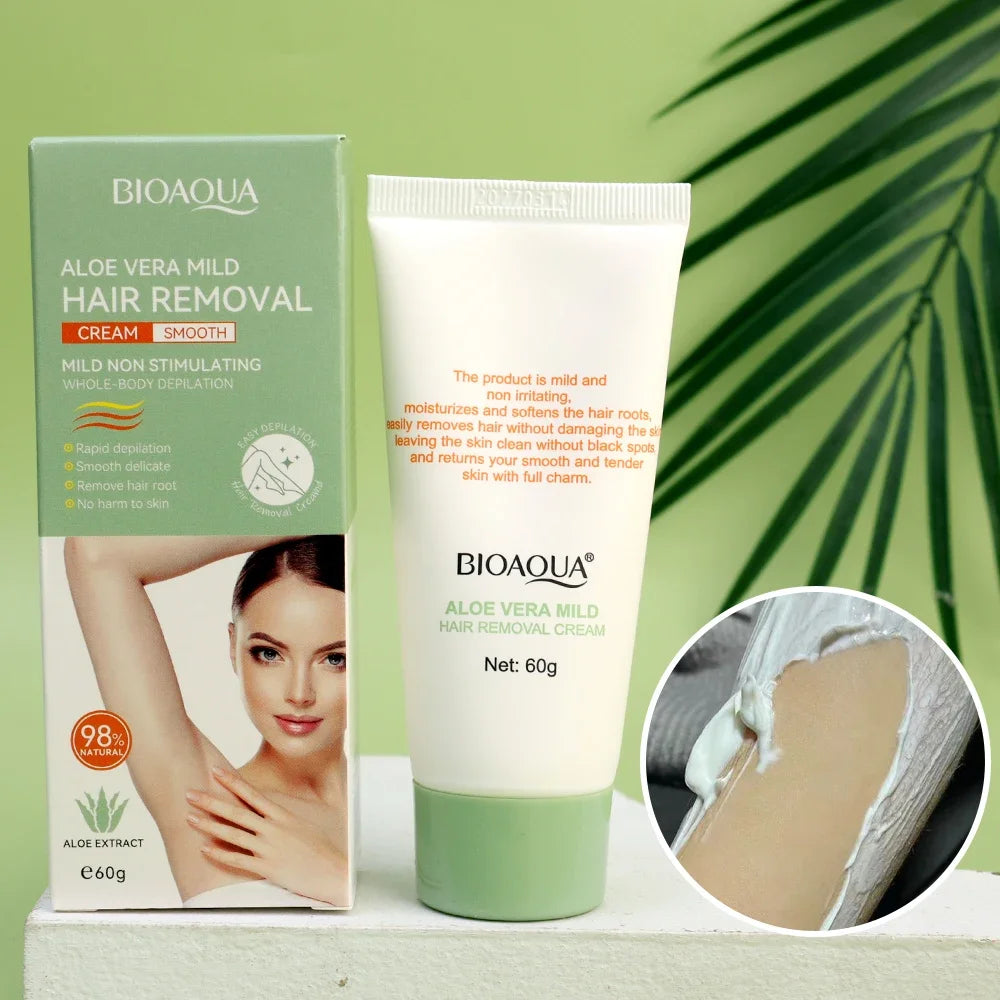Gentle Aloe Vera Hair Removal Cream for Painless Full Body Smoothing