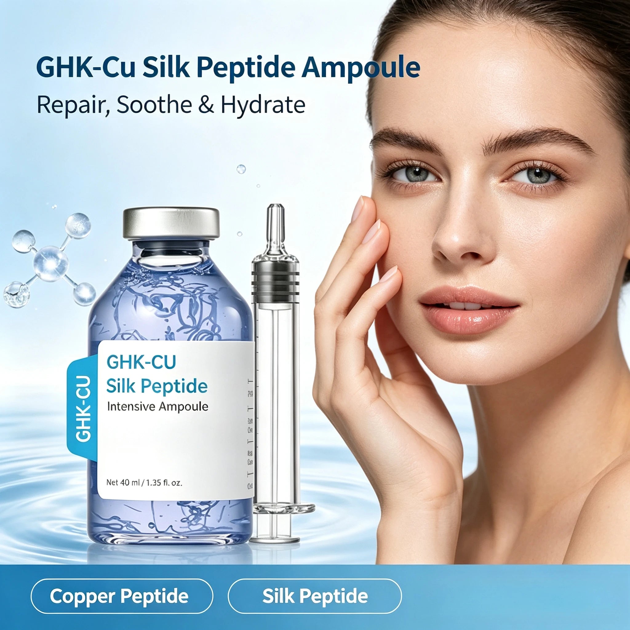 Blue Copper Peptide GHK-Cu Intensive Face Serum for Hydration & Repair - 2
