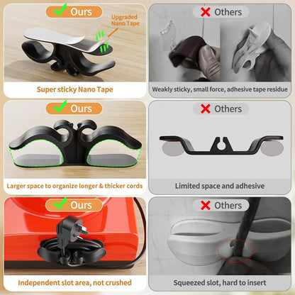10-Pack Kitchen Appliance Cord Organizer - Adhesive Cable Management Hooks for Home