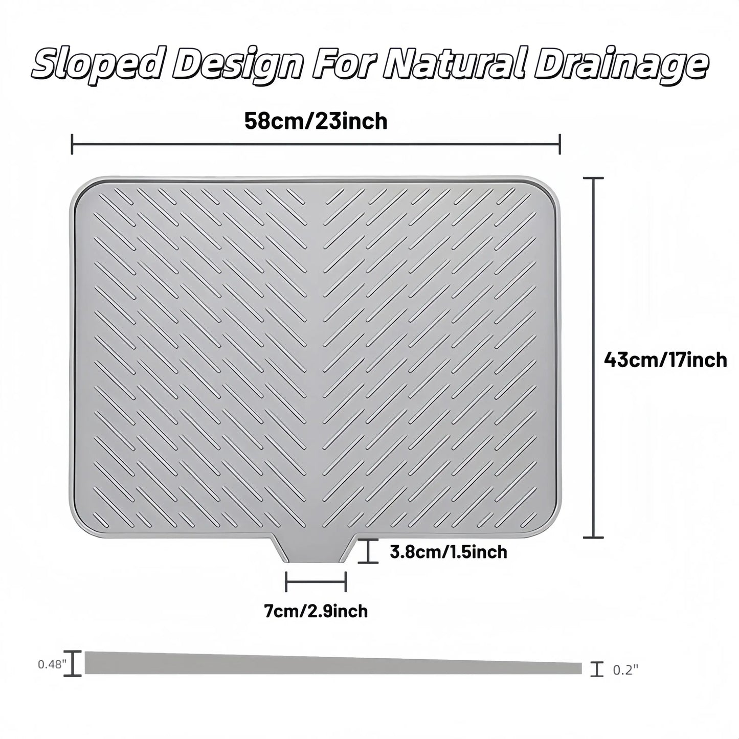 Large Silicone Dish Drying Mat – Heat Resistant Kitchen Counter Drainer Tray