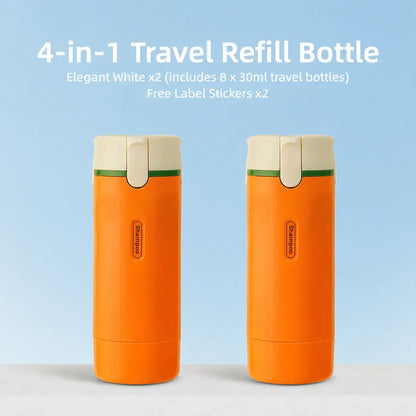 4-in-1 Travel Cosmetic Dispenser – Leak-Proof Refillable Toiletry Organizer Bottle
