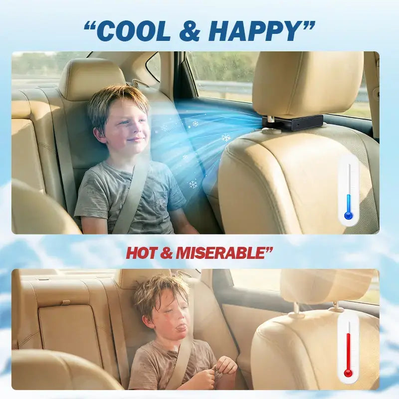 USB Dual Turbo Car Fan - 5-Speed Adjustable Auto Cooling Air Fan for Dashboard