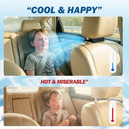 USB Dual Turbo Car Fan - 5-Speed Adjustable Auto Cooling Air Fan for Dashboard