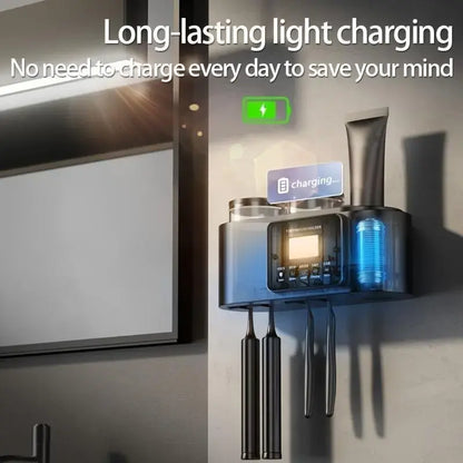Wall Mounted Toothbrush Holder with UV Smart Sterilizer & 2 Drying Cups