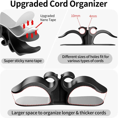 10-Pack Kitchen Appliance Cord Organizer - Adhesive Cable Management Hooks for Home