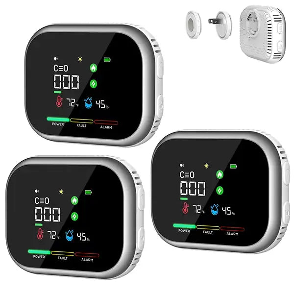 6-in-1 Portable Gas Leak Detector & Air Quality Monitor - Temp & Humidity Sensor for Kitchen, Home & RV Safety