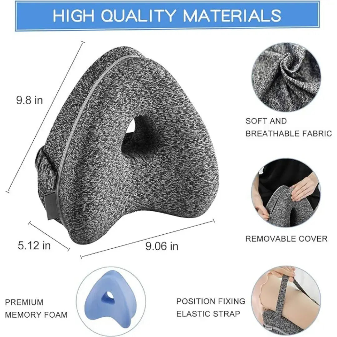 Ergonomic Memory Foam Leg Pillow for Side Sleepers - Knee & Hip Pain Relief Cushion