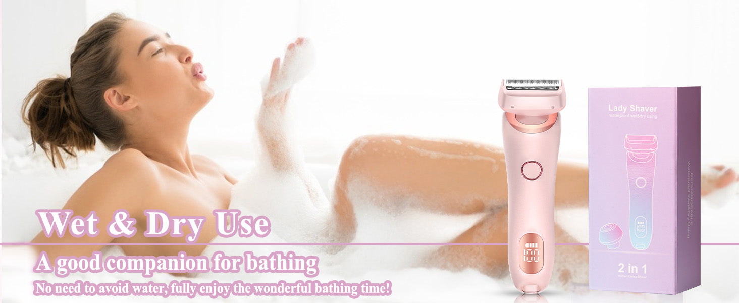 2-in-1 Women's Electric Shaver - Painless Waterproof Hair Removal Razor - 11