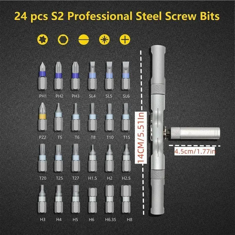 Professional Ratchet Screwdriver Set - Portable Magnetic Repair Tool Kit