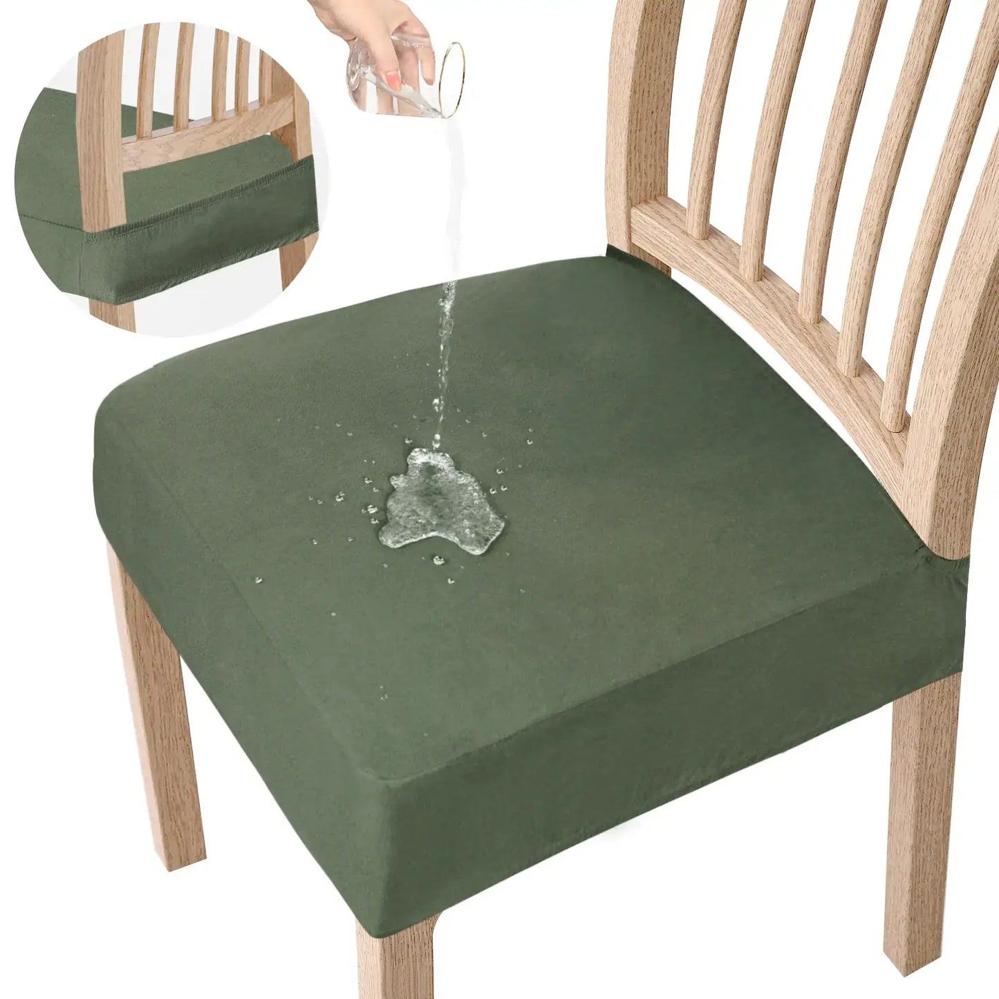 Waterproof Stretch Dining Chair Seat Covers - Slip-Resistant Washable Protector